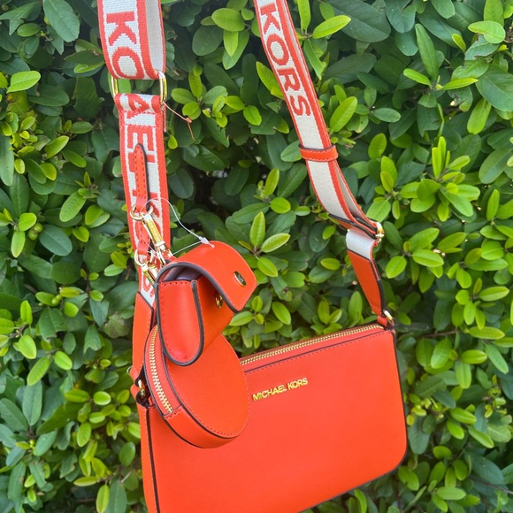 Michael Kors Red Clay Crossbody with Tech Attachment - Picture 2 of 10